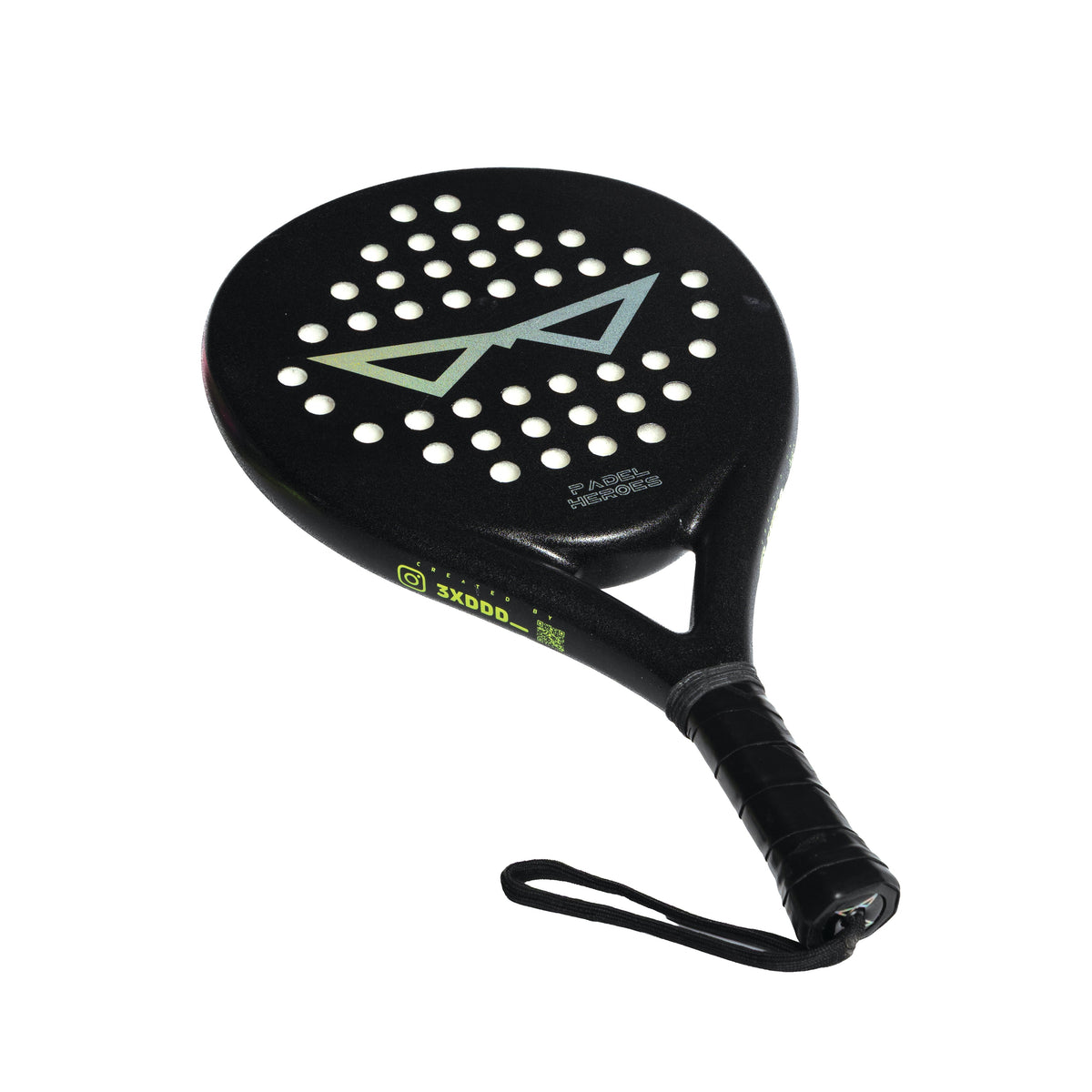 The Silent Hero junior padel racket angled side view