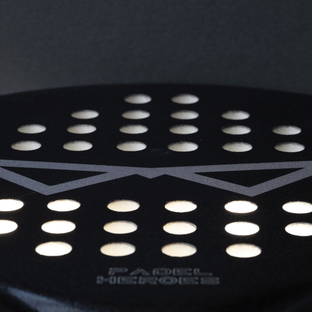 The Silent Hero junior padel racket surface texture close-up