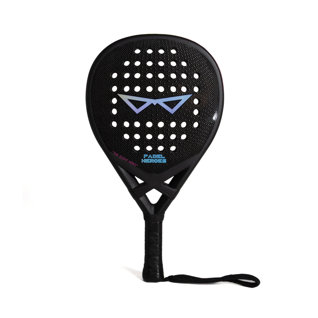 Black Silent Adult padel racket front view