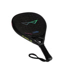 Black Silent Adult padel racket angled side view