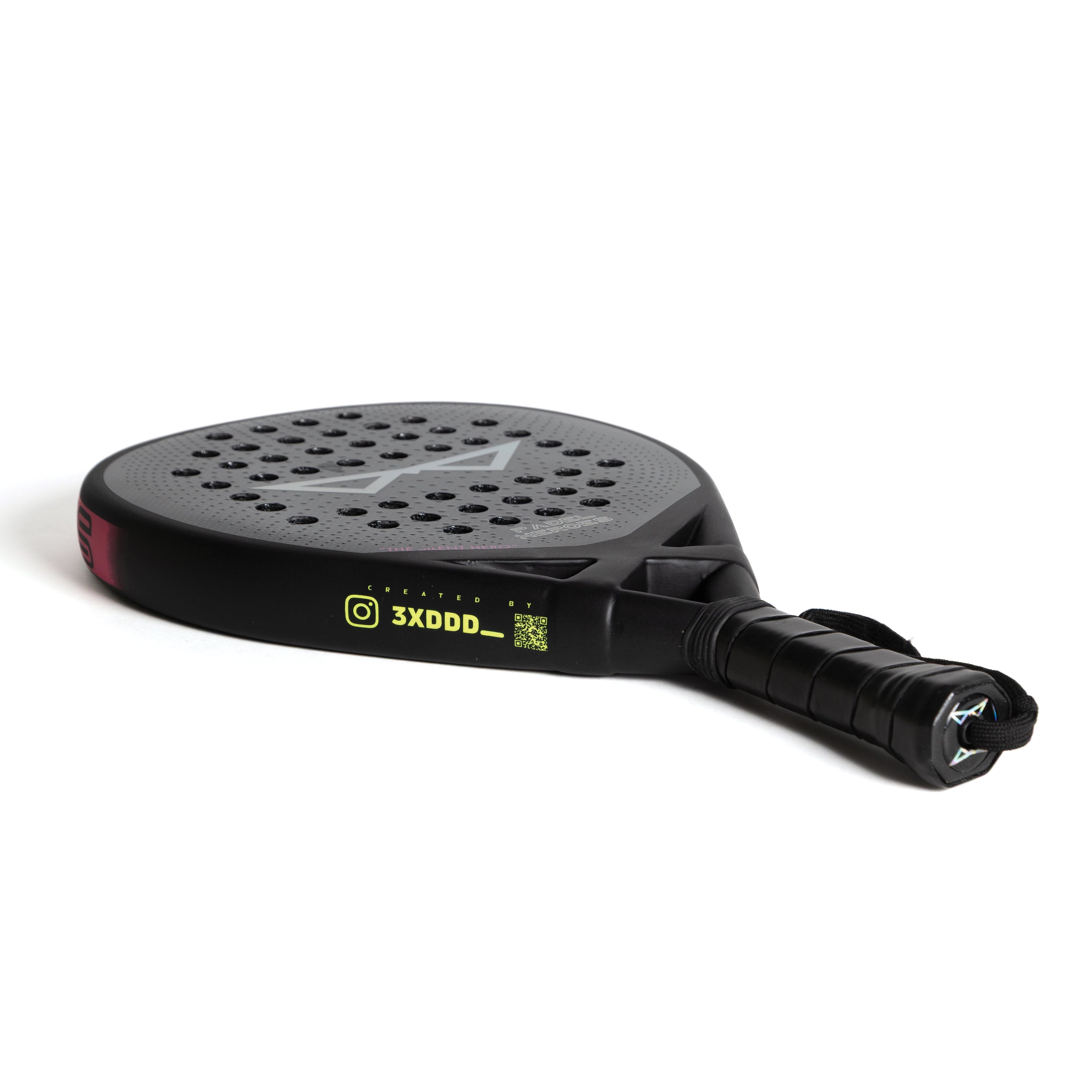 Black Silent Adult padel racket head detail