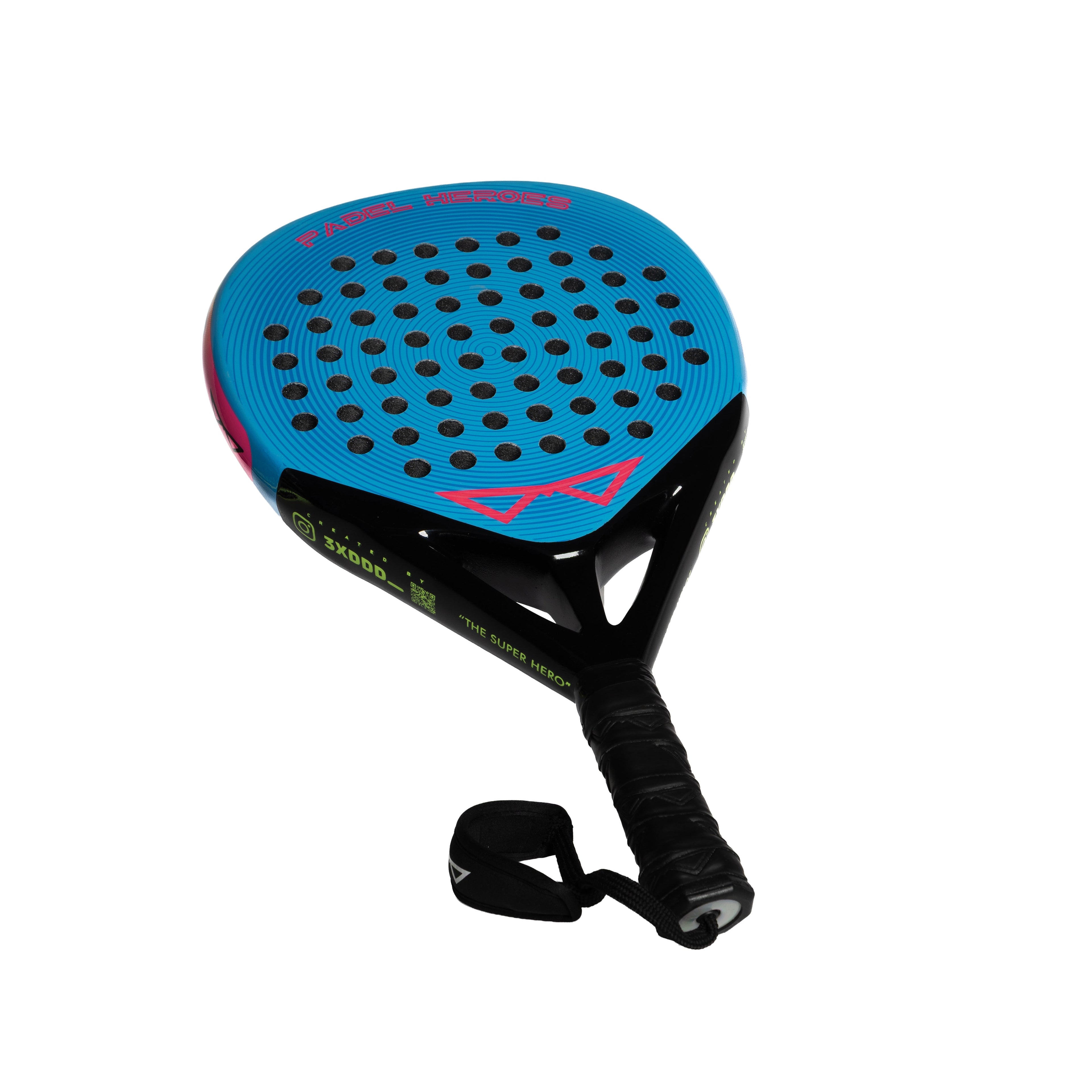 The Super Hero adult padel racket angled side view