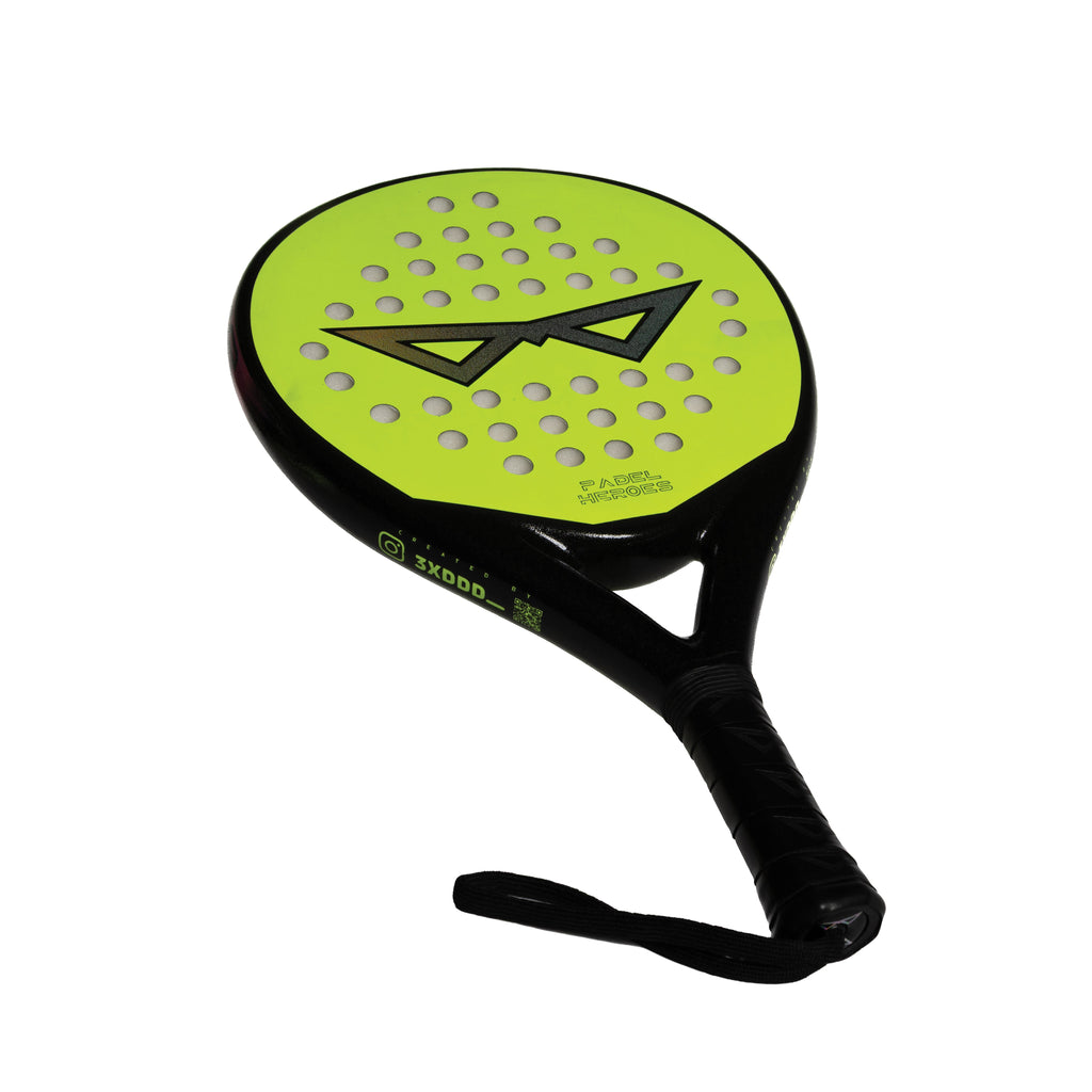 The Rebel Hero junior padel racket angled side view