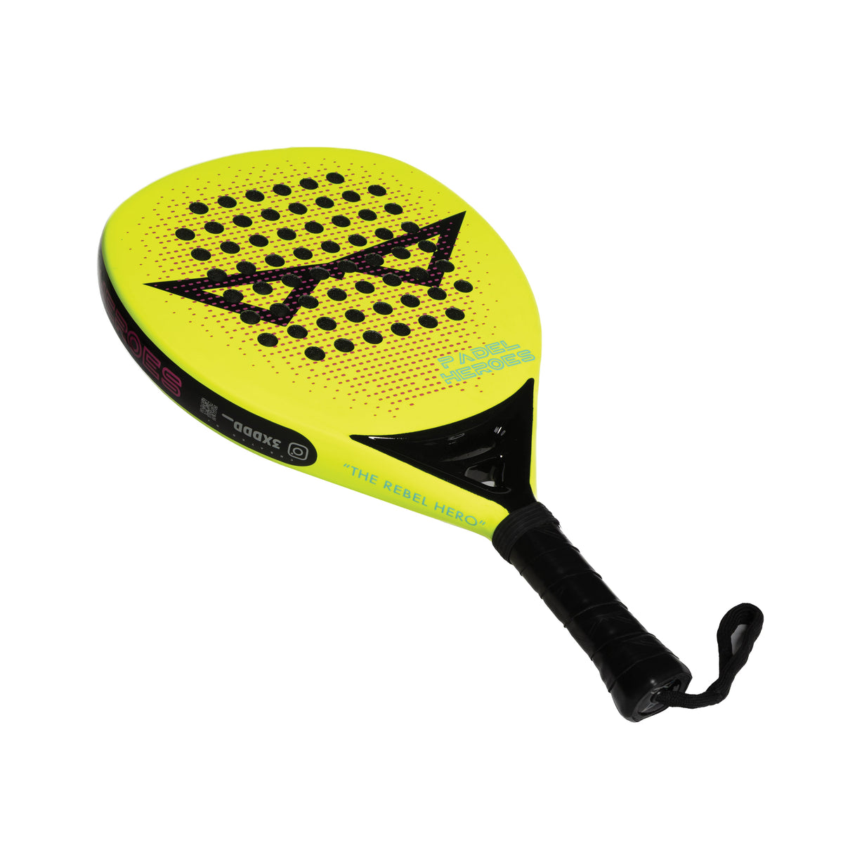 The Rebel Hero adult padel racket angled side view