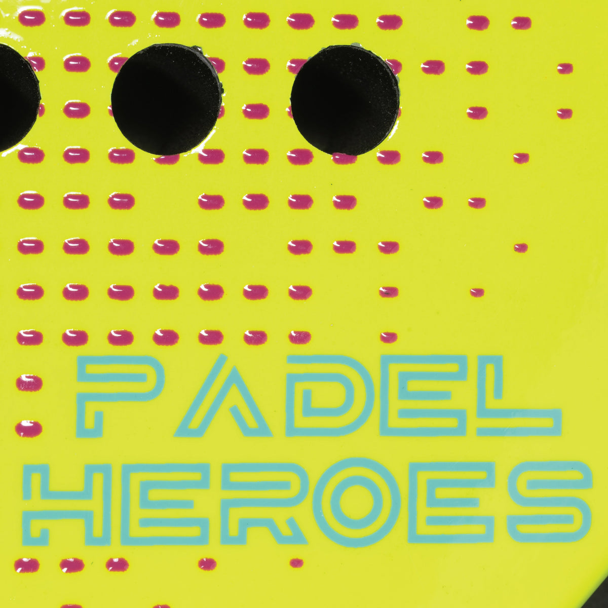 The Rebel Hero adult padel racket branding close-up