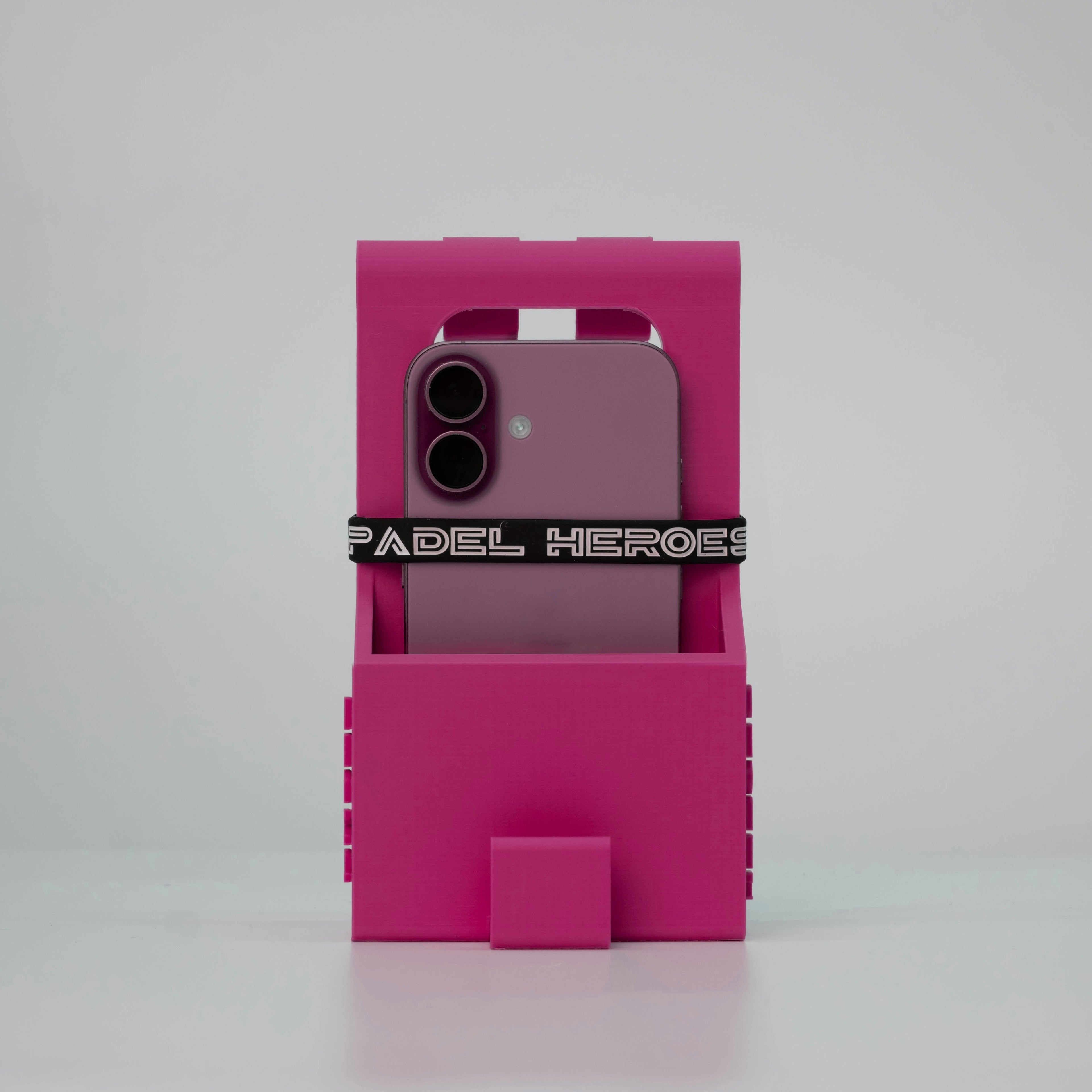 Phone Holder + Hook In Use [colour:pop-it-pink]